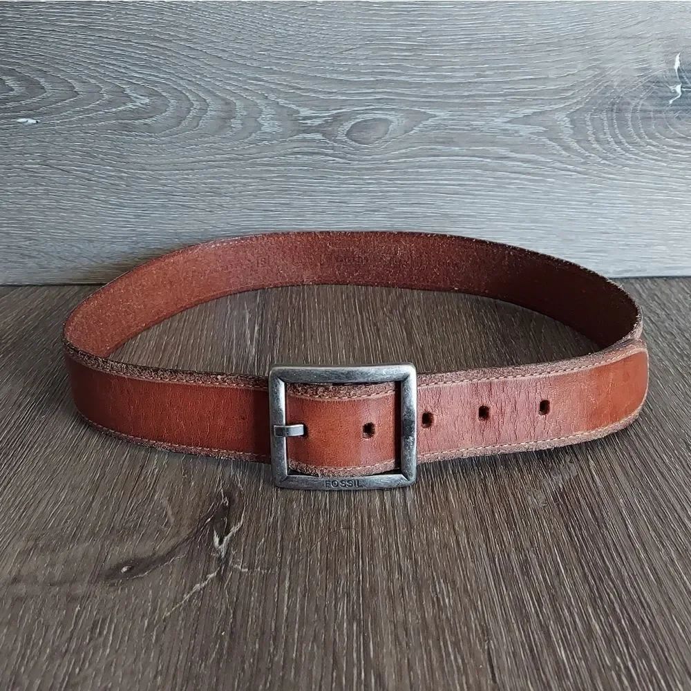 Fossil Brown Leather Belt Small